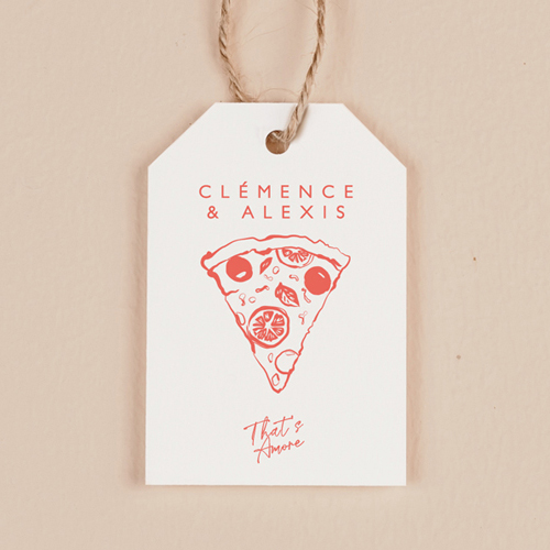 Étiquette rectangulaire de mariage Margherita à personnaliser