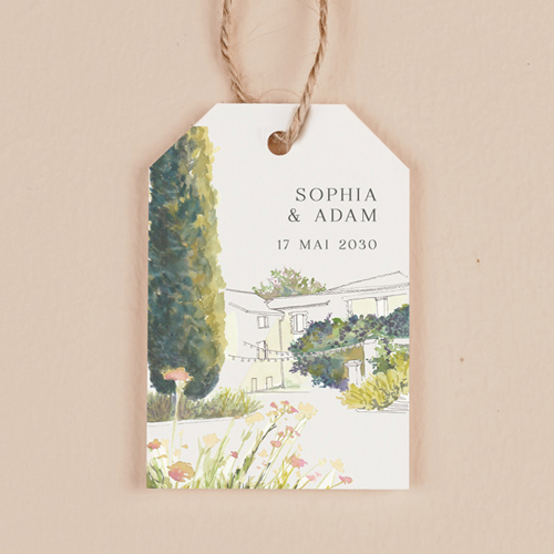 Étiquette rectangulaire de mariage Mas à personnaliser