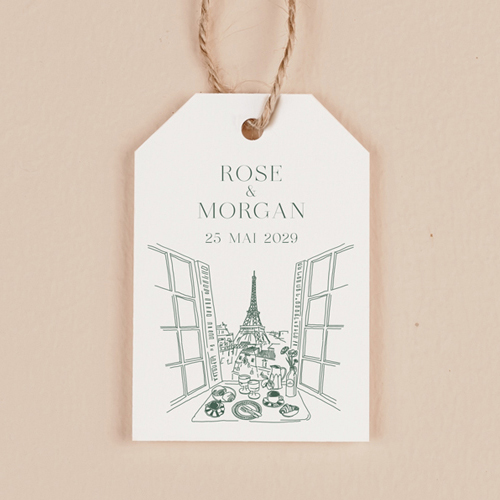Étiquette rectangulaire de mariage Paris à personnaliser