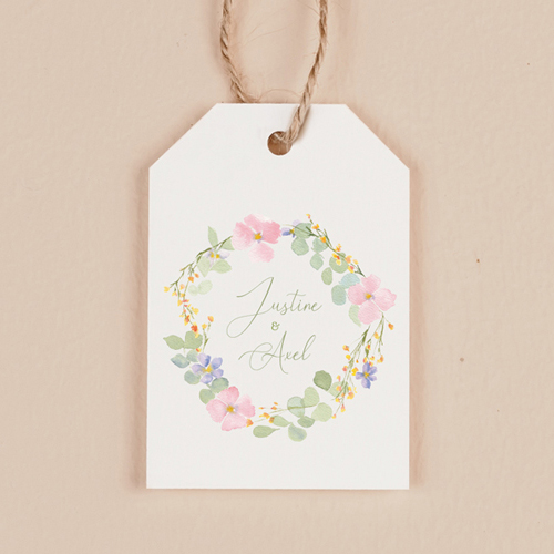 Étiquette rectangulaire de mariage Rosée à personnaliser