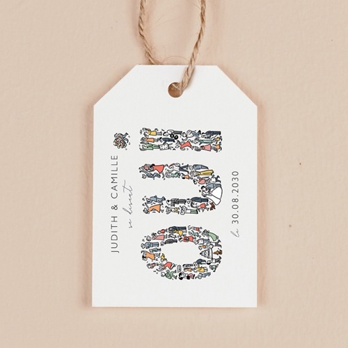 Étiquette rectangulaire de mariage Un grand Oui à personnaliser