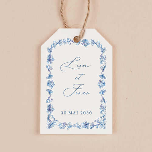 Étiquette rectangulaire de mariage Volute à personnaliser