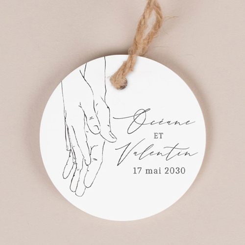 Etiquette ronde de mariage Alliance à personnaliser