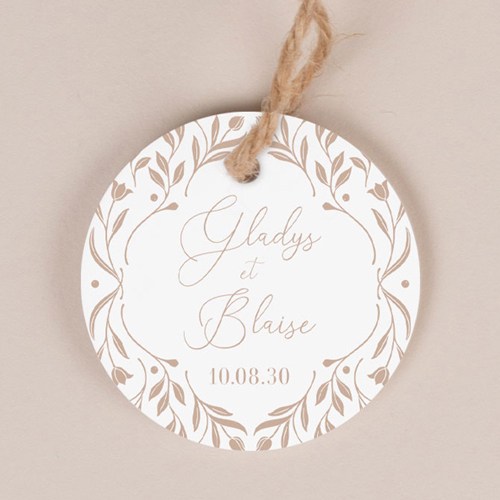 Etiquette ronde de mariage Alouette à personnaliser