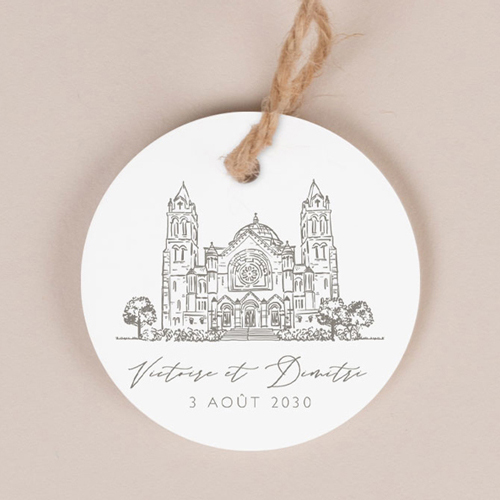 Etiquette ronde de mariage Basilia à personnaliser