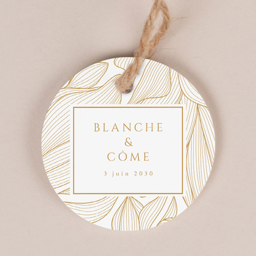 Etiquette ronde de mariage Chantilly à personnaliser