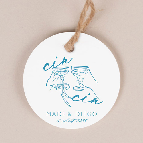 Etiquette ronde de mariage Cincin à personnaliser