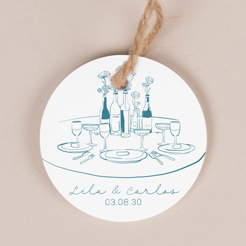 Etiquette ronde de mariage Constance à personnaliser