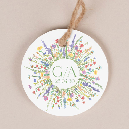 Etiquette ronde de mariage Eden à personnaliser