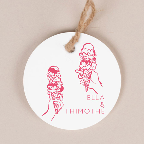 Etiquette ronde de mariage Gelati à personnaliser