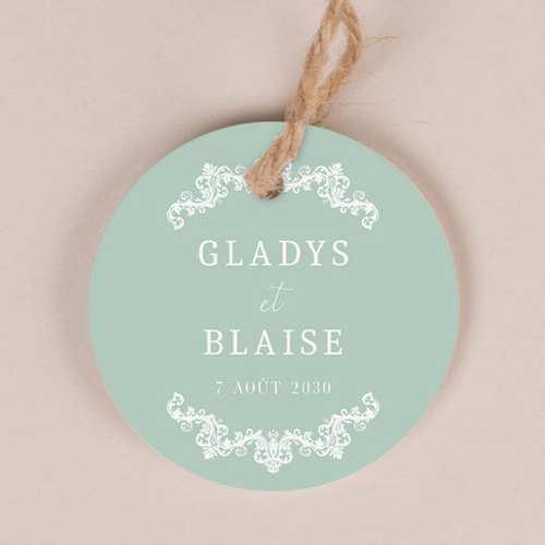 Etiquette ronde de mariage Lacewood à personnaliser