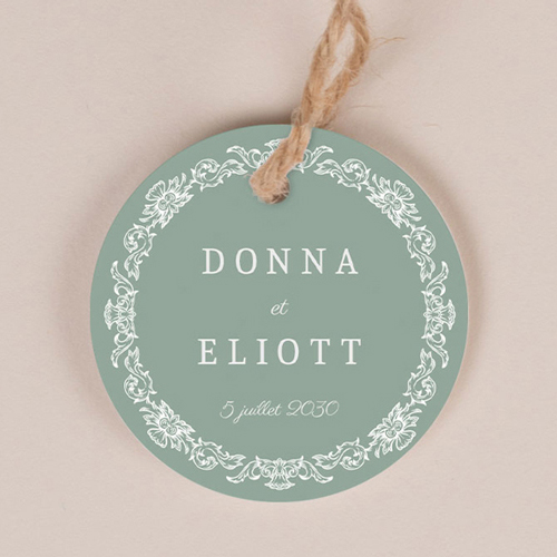 Etiquette ronde de mariage Leonor à personnaliser