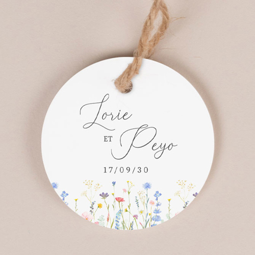 Etiquette ronde de mariage Lisière à personnaliser