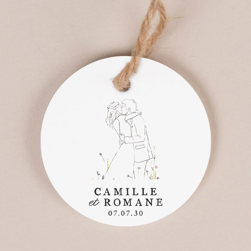 Etiquette ronde de mariage Ôde à personnaliser