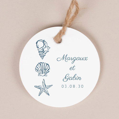 Etiquette ronde de mariage Paloma à personnaliser