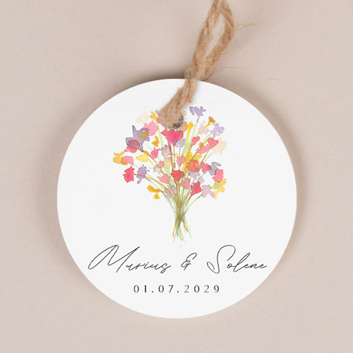 Etiquette ronde de mariage Vibrance à personnaliser