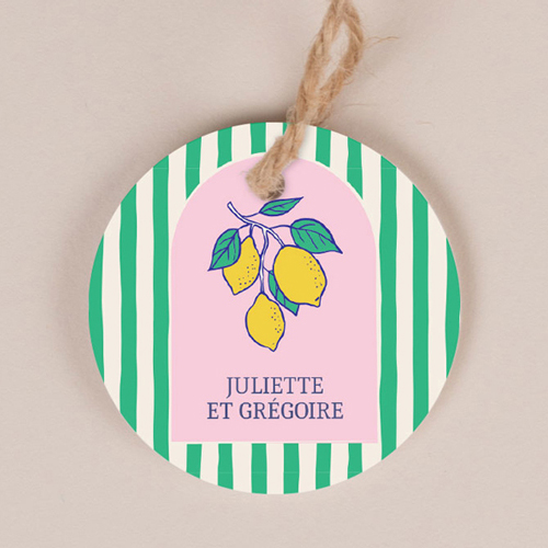 Etiquette ronde de mariage Zestine à personnaliser