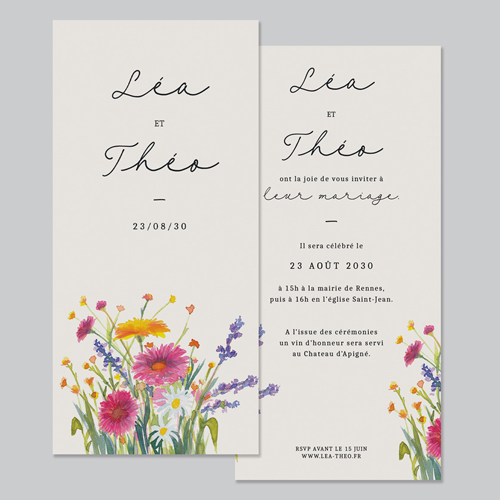 Faire-part de mariage Bucolique à personnaliser