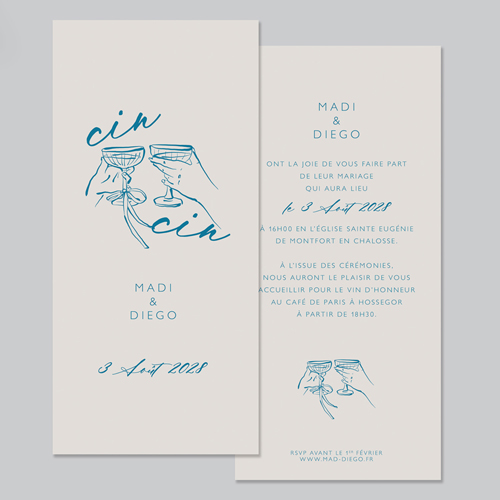 Faire-part de mariage Cincin à personnaliser