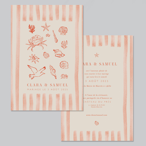 Faire-part de mariage Coralia à personnaliser