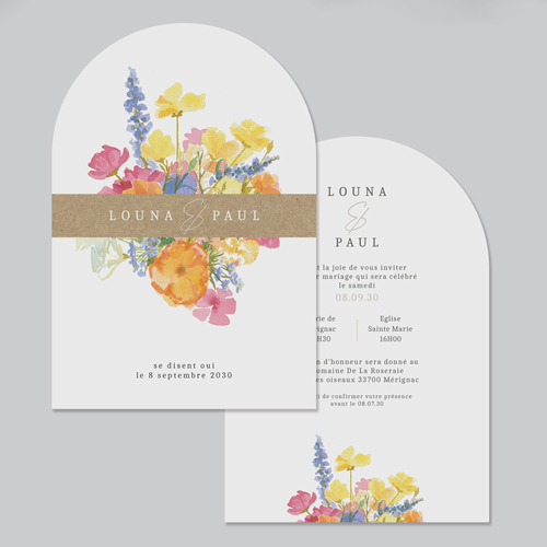 Faire-part de mariage Corolle à personnaliser