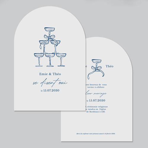 Faire-part de mariage Cristel à personnaliser