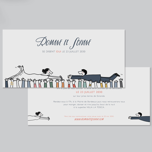 Faire-part de mariage Crowd Surfin à personnaliser