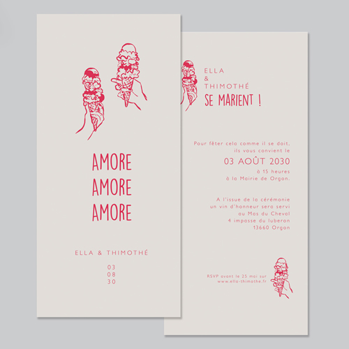 Faire-part de mariage Gelati à personnaliser