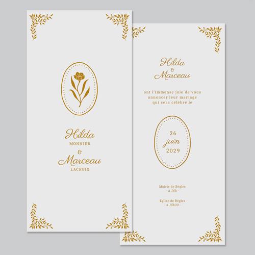 Faire-part de mariage Ivyrose à personnaliser