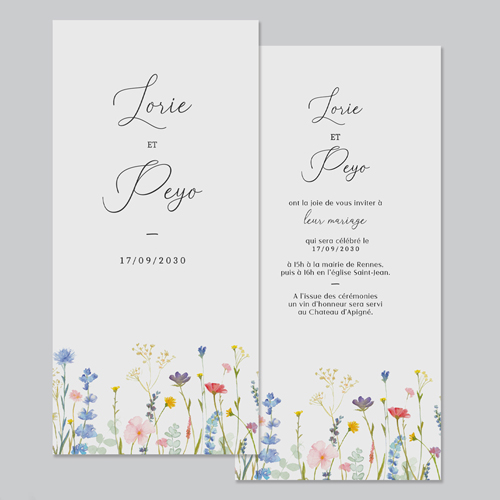 Faire-part de mariage Lisière à personnaliser