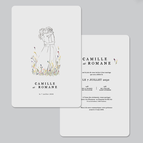 Faire-part de mariage Ôde Femmes à personnaliser