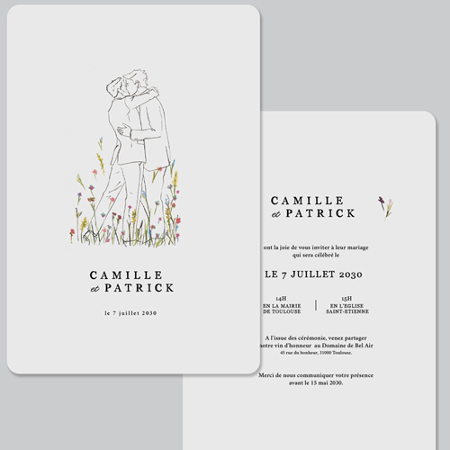 Faire-part de mariage Ôde Hommes à personnaliser