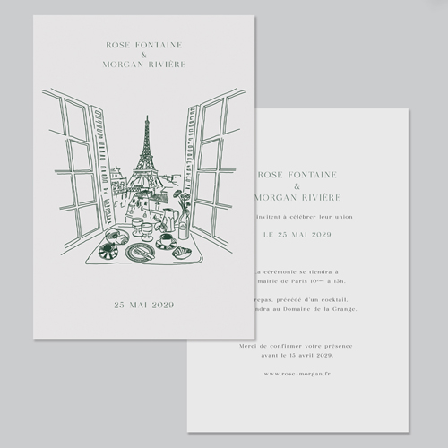 Faire-part de mariage Paris à personnaliser