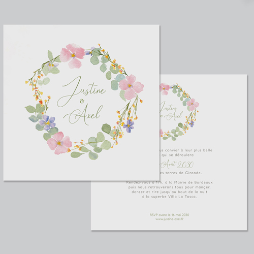 Faire-part de mariage Rosée à personnaliser