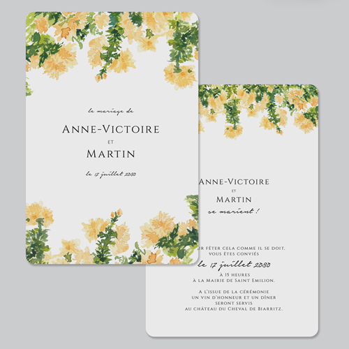 Faire-part de mariage Solstice à personnaliser