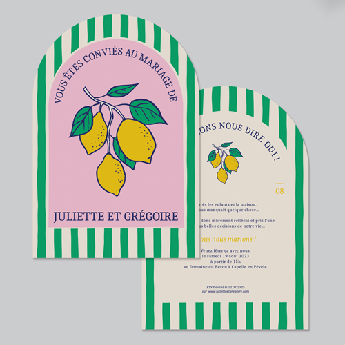 Faire-part de mariage Zestine à personnaliser