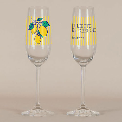 Flûte à champagne de mariage Acidulé à personnaliser