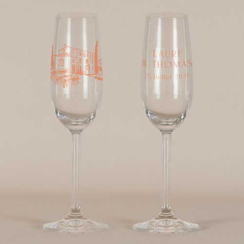 Flûte à champagne de mariage Alba à personnaliser