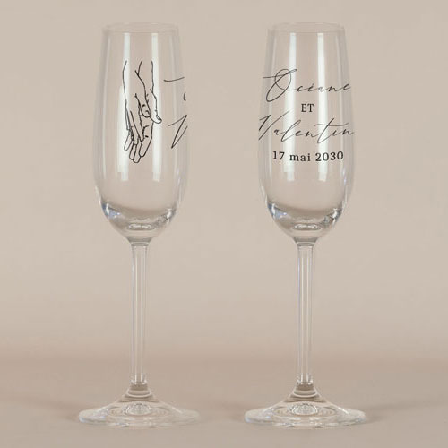 Flûte à champagne de mariage Alliance à personnaliser