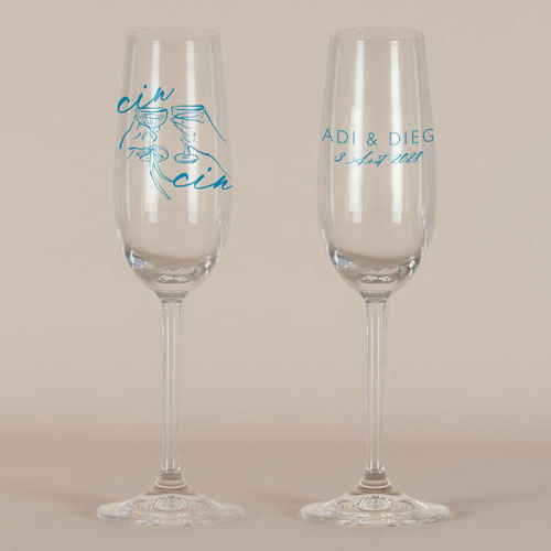 Flûte à champagne de mariage Cincin à personnaliser