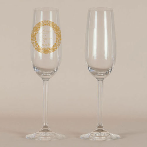 Flûte à champagne de mariage Clovelly à personnaliser