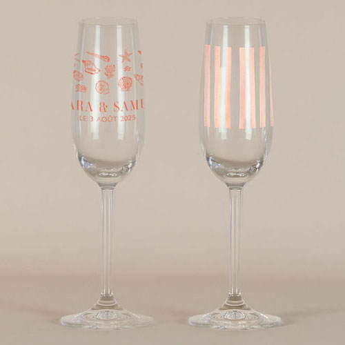 Flûte à champagne de mariage Coralia à personnaliser