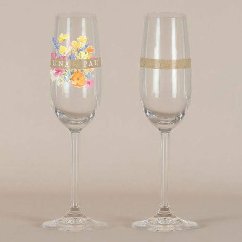 Flûte à champagne de mariage Corolle à personnaliser