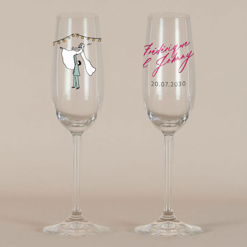 Flûte à champagne de mariage Dirty dancing à personnaliser