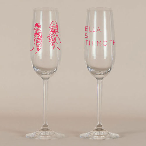 Flûte à champagne de mariage Gelati à personnaliser