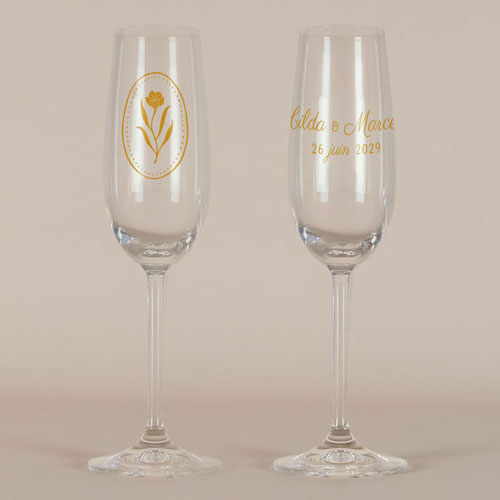 Flûte à champagne de mariage Ivyrose à personnaliser