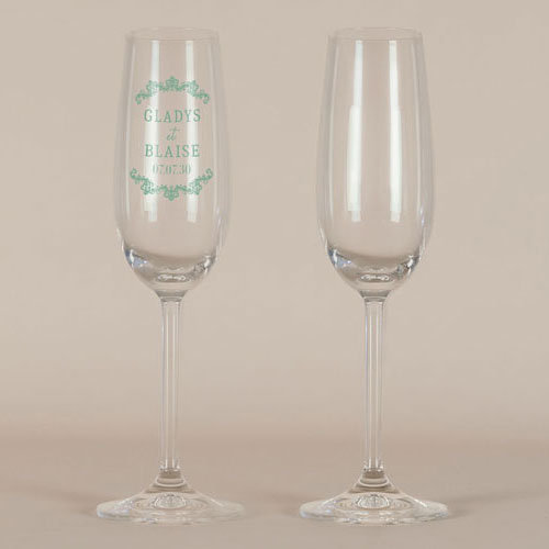 Flûte à champagne de mariage Lacewood à personnaliser