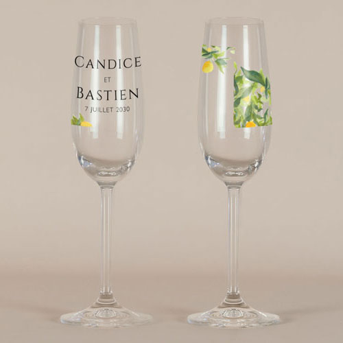 Flûte à champagne de mariage Limonier à personnaliser