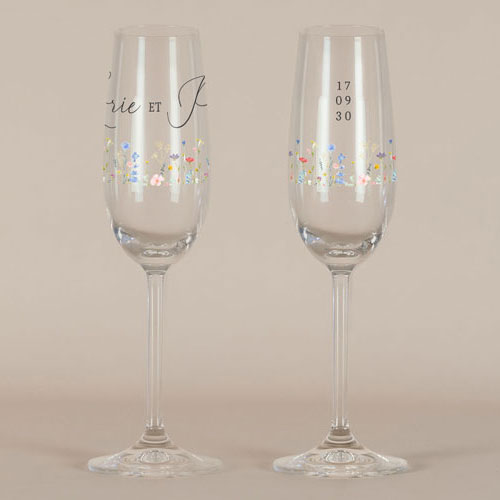 Flûte à champagne de mariage Lisière à personnaliser