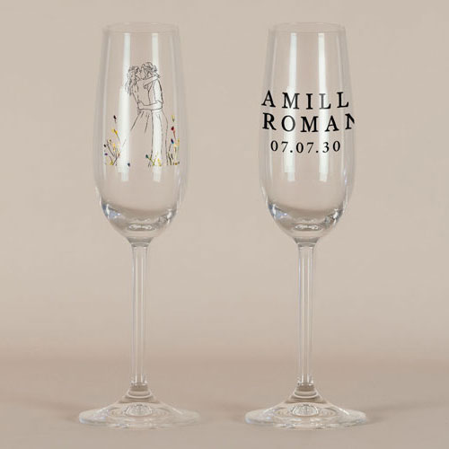 Flûte à champagne de mariage Ôde Femmes à personnaliser